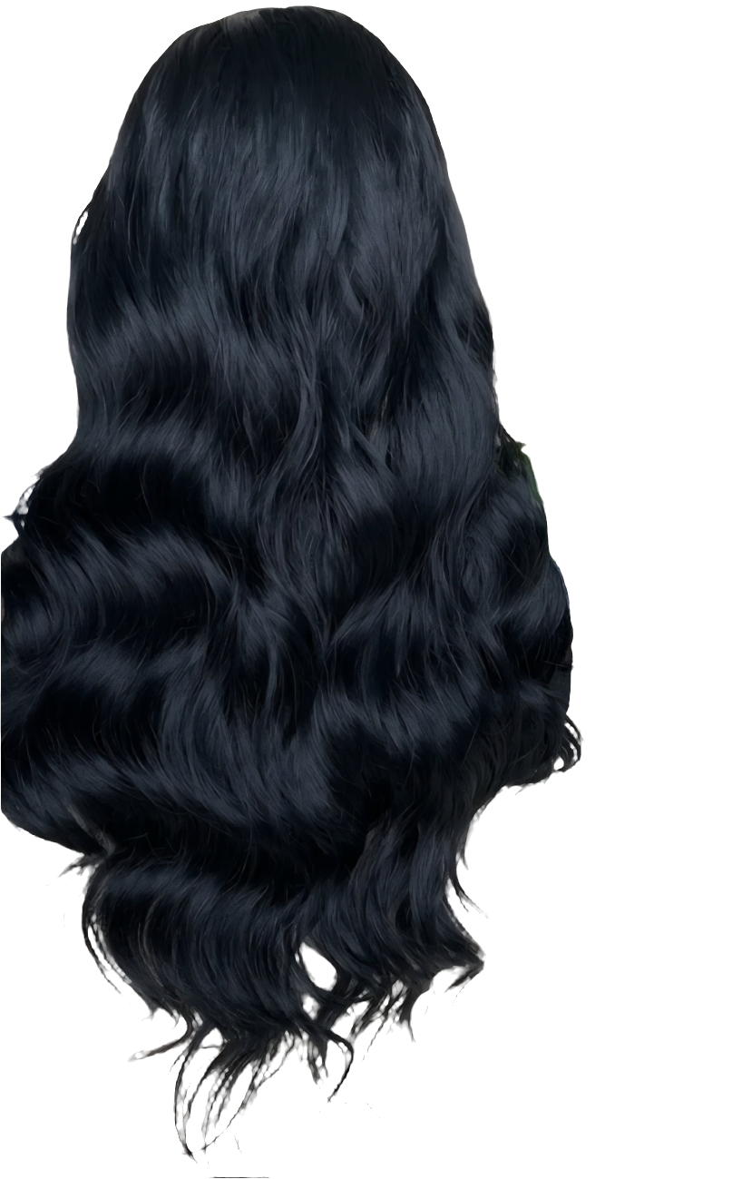 26 inch Heat resistant Voluminous black headband wig