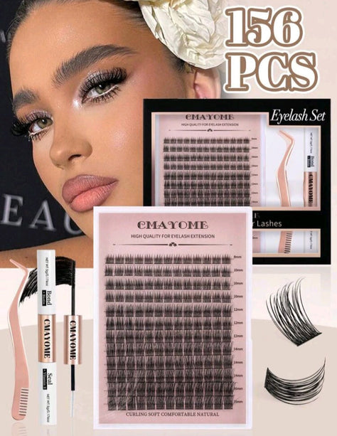 CMAYOME 156 PCS Curly Eyelashes DIY Kit