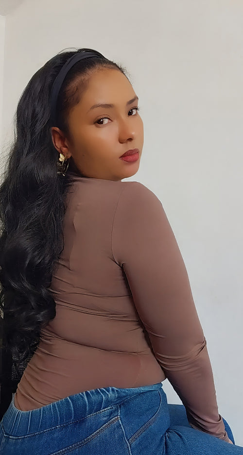 26inch Glueless Headband Wig - Heat-Resistant Human Blend with Voluminous Body!
